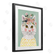 Mia Charro | Playful White Cat with Flowers