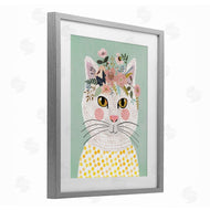 Mia Charro | Playful White Cat with Flowers