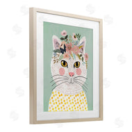 Mia Charro | Playful White Cat with Flowers