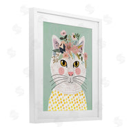 Mia Charro | Playful White Cat with Flowers