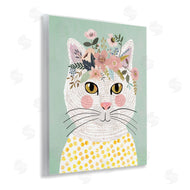 Mia Charro | Playful White Cat with Flowers