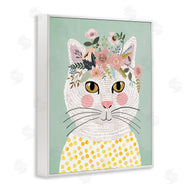 Mia Charro | Playful White Cat with Flowers