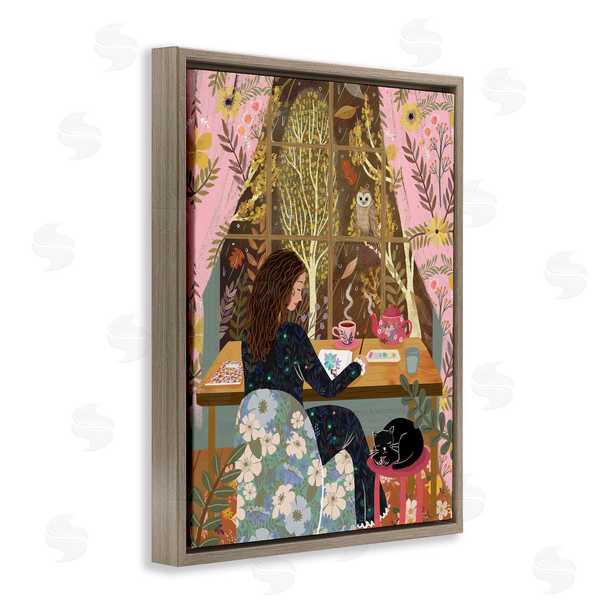 Mia Charro Autumn Window Relaxing View Canvas Wall Art Print