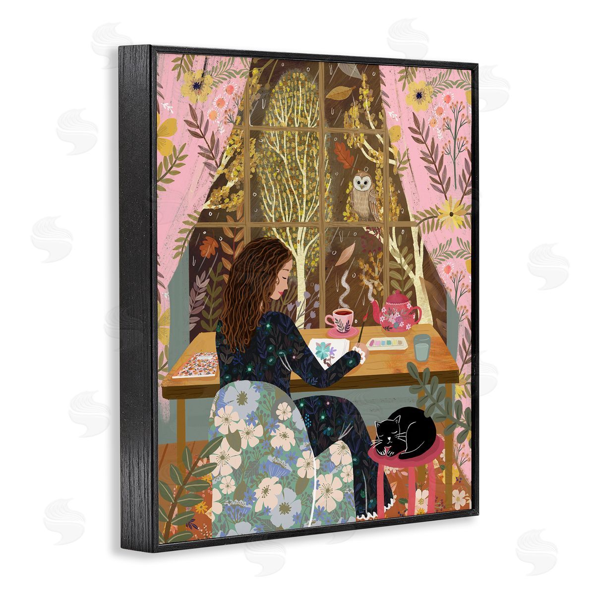 Mia Charro Autumn Window Relaxing View Canvas Wall Art Print