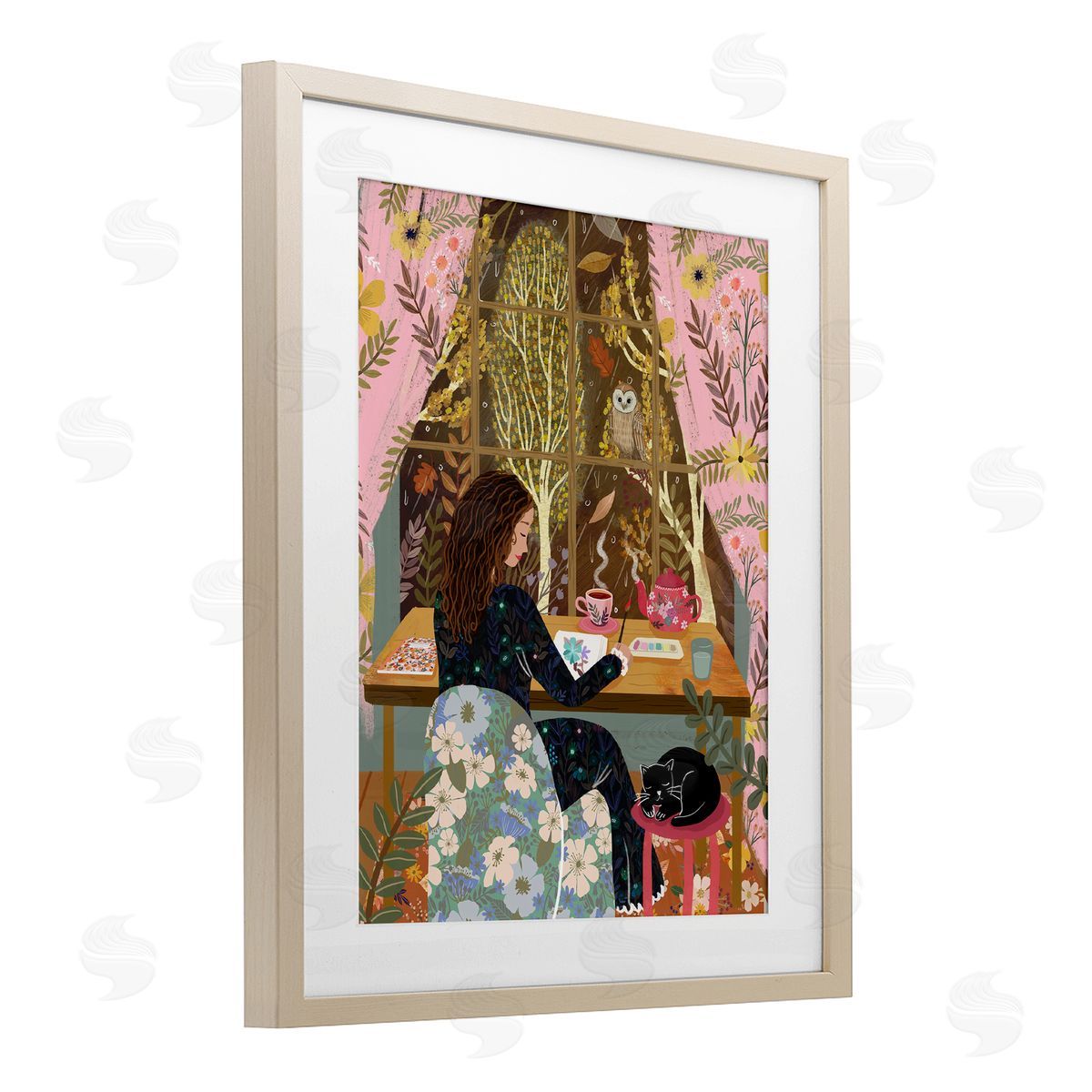 Mia Charro Autumn Window Relaxing View Canvas Wall Art Print