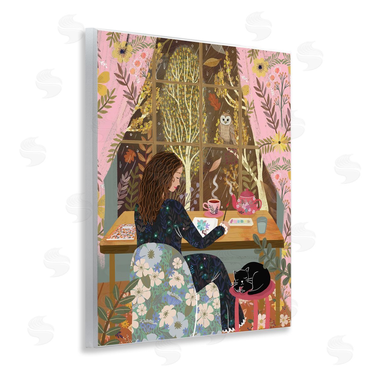 Mia Charro Autumn Window Relaxing View Canvas Wall Art Print