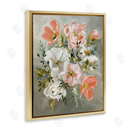 Annie Quigley | Peachy Flowers on Grey