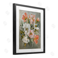 Annie Quigley | Peachy Flowers on Grey