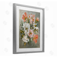 Annie Quigley | Peachy Flowers on Grey