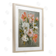 Annie Quigley | Peachy Flowers on Grey