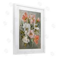 Annie Quigley | Peachy Flowers on Grey