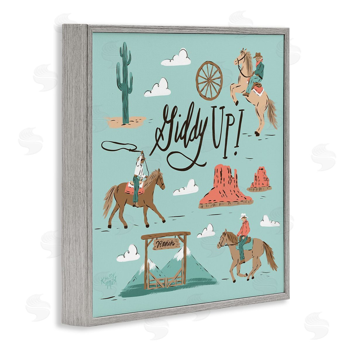 Krissy Mast Giddy Up Cowboys & Ranch Canvas Wall Art Print
