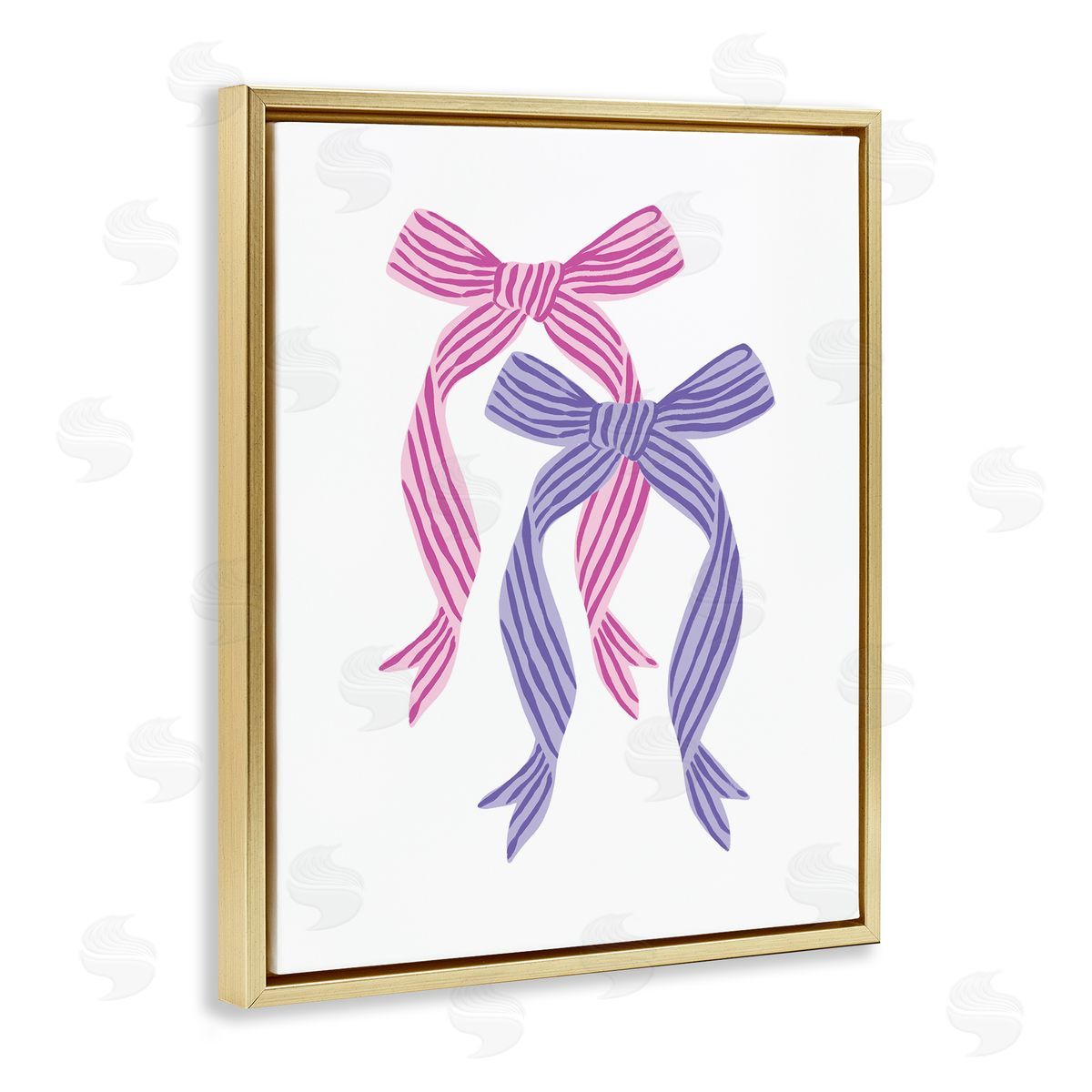 Krissy Mast Pink and Purple Double Bow Canvas Wall Art Print