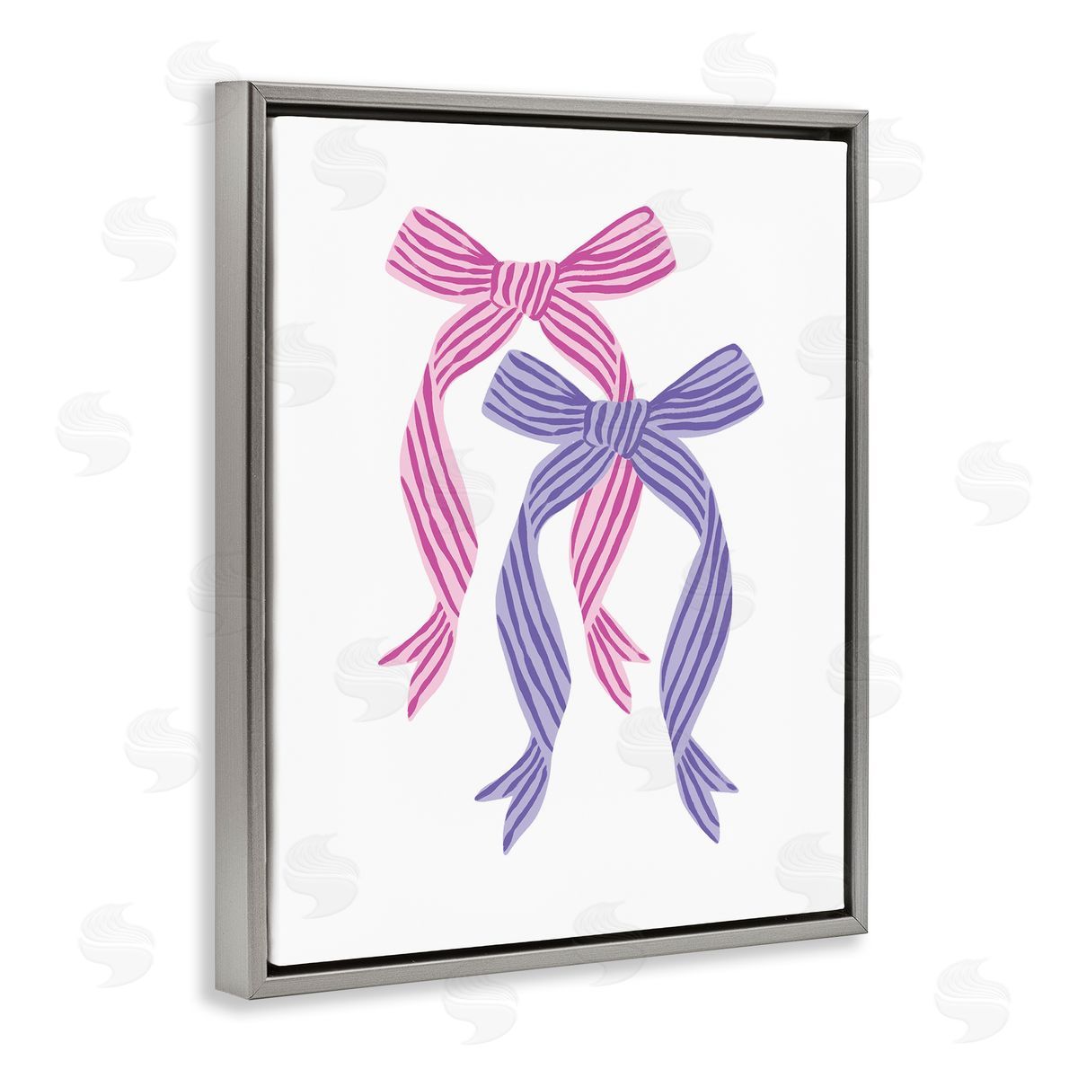 Krissy Mast Pink and Purple Double Bow Canvas Wall Art Print