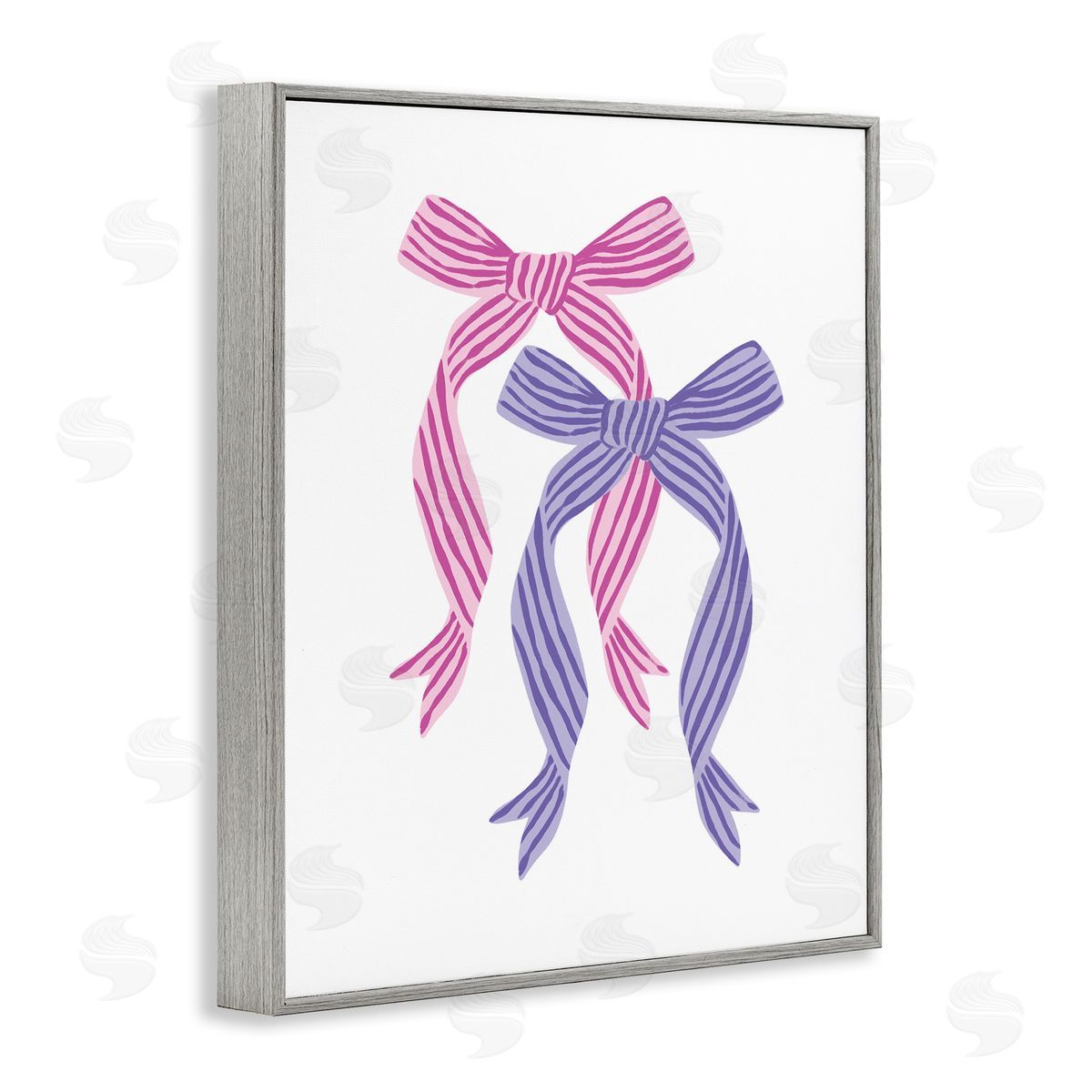 Krissy Mast Pink and Purple Double Bow Canvas Wall Art Print