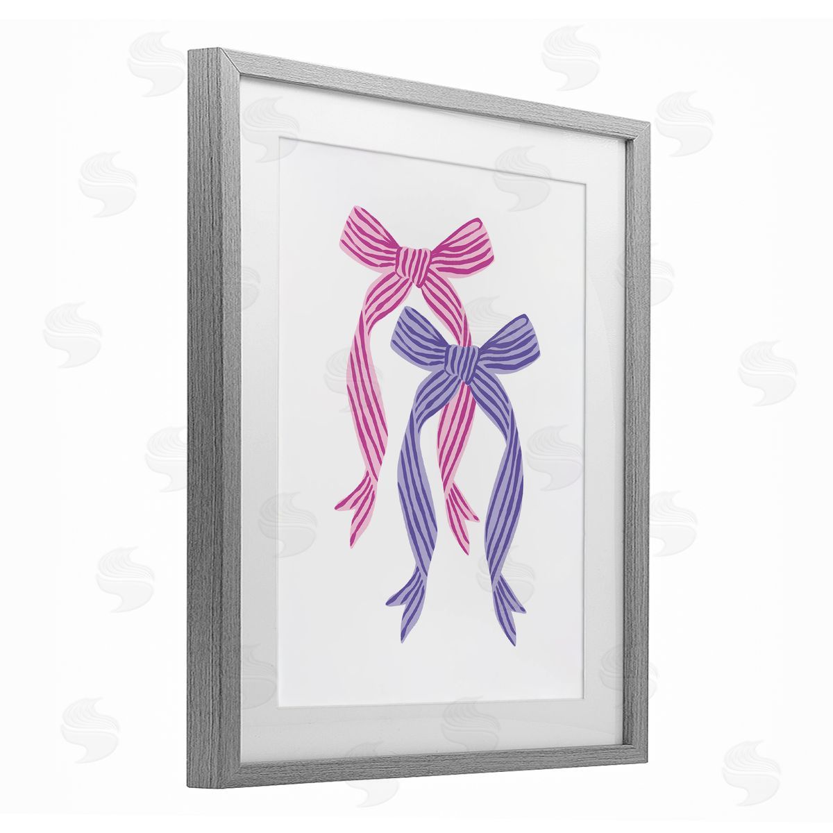 Krissy Mast Pink and Purple Double Bow Canvas Wall Art Print