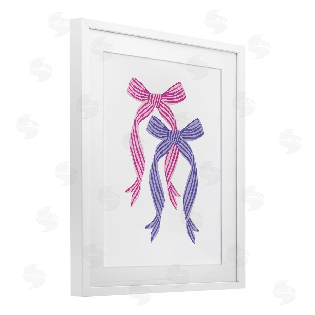 Krissy Mast Pink and Purple Double Bow Canvas Wall Art Print