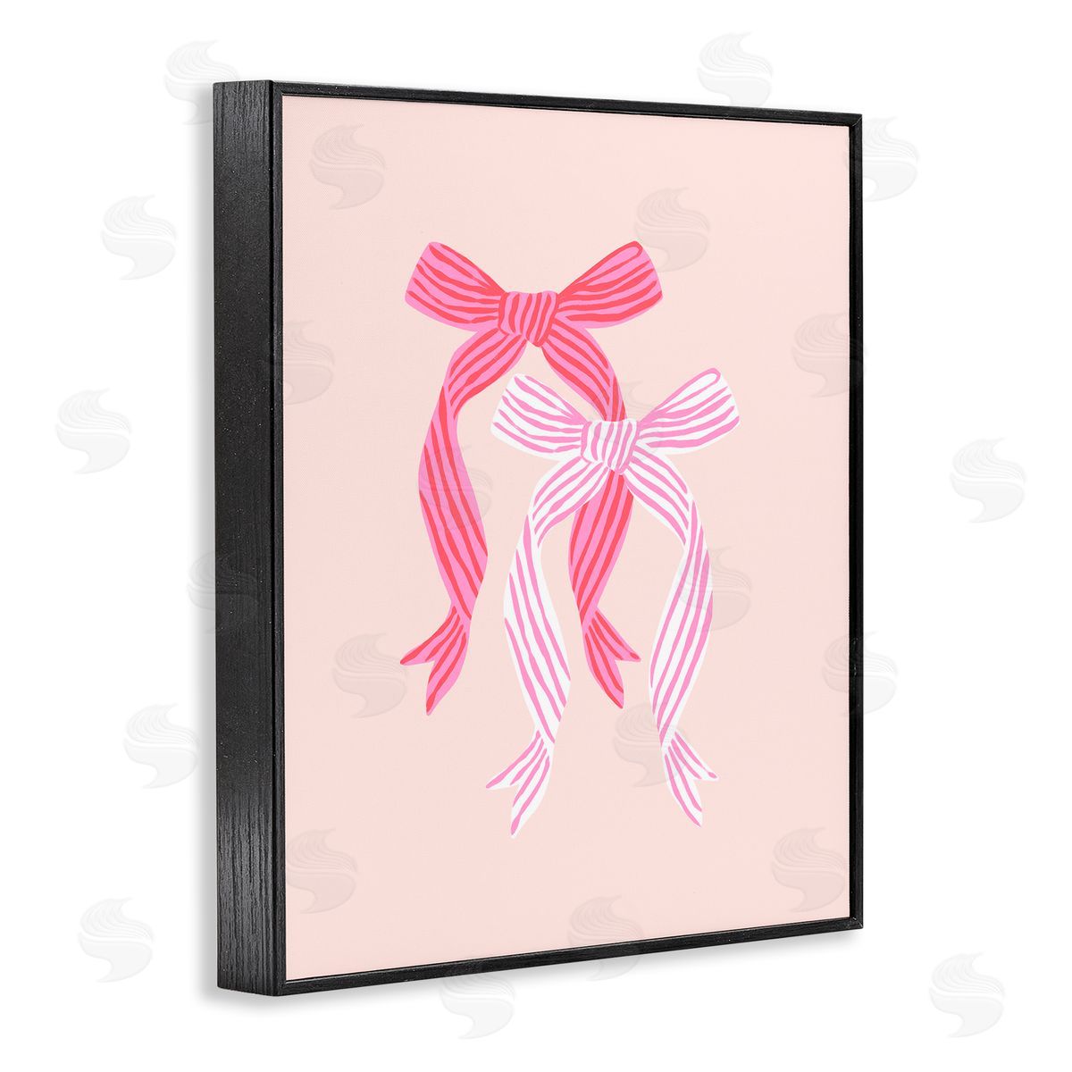 Krissy Mast Striped Bows on Pink Canvas Wall Art Print