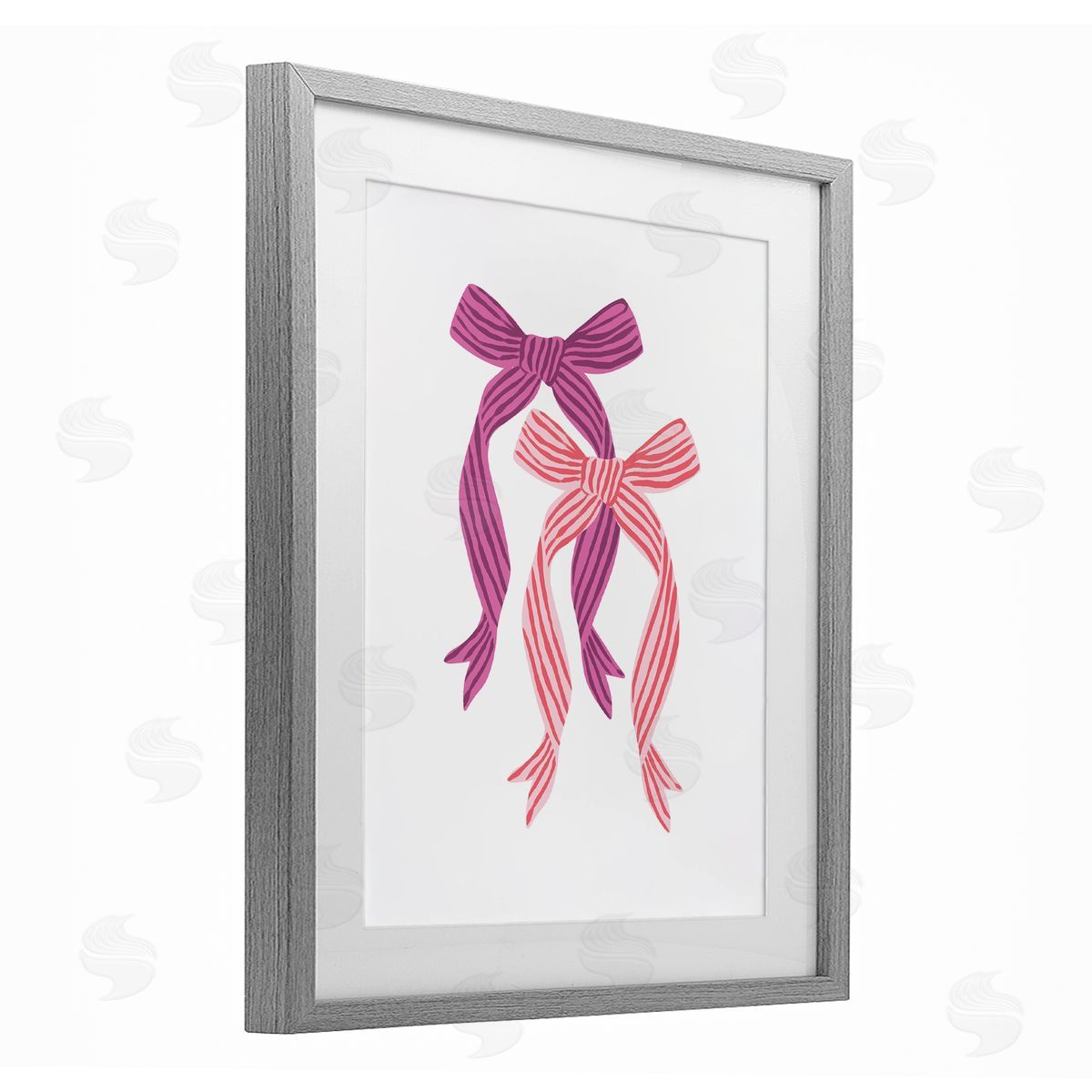 Krissy Mast Magenta & Red Double Bow Canvas Wall Art Print