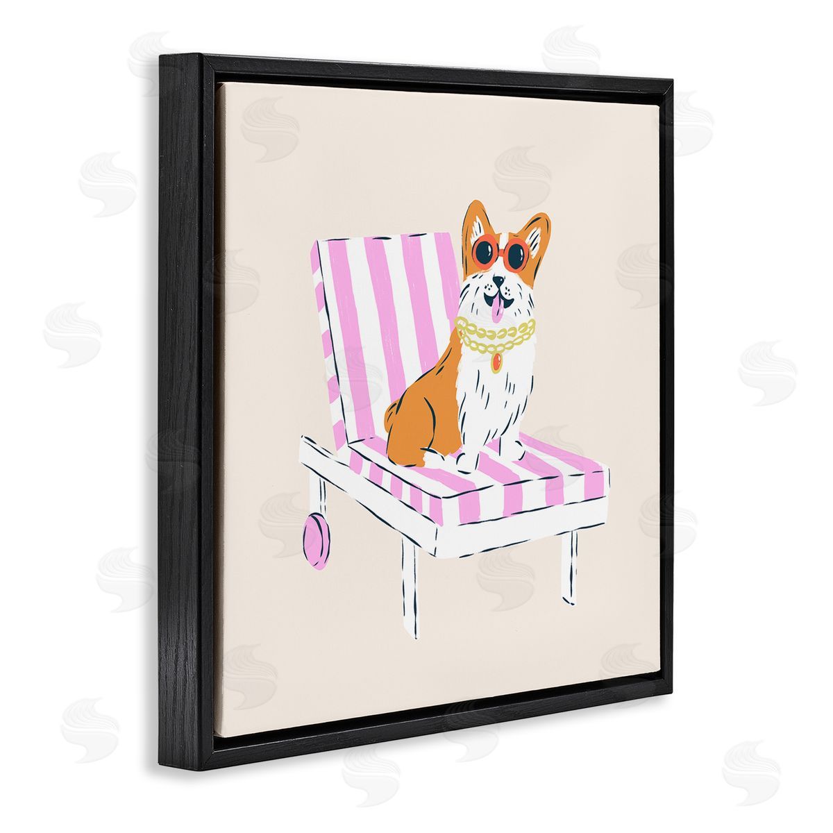 Krissy Mast Corgi in Lounge Chair Canvas Wall Art Print