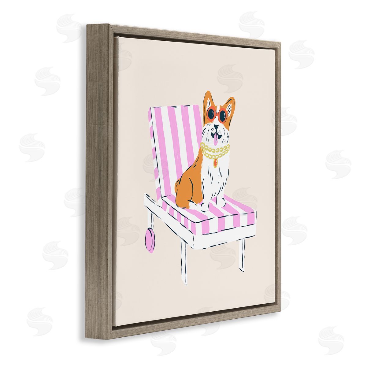 Krissy Mast Corgi in Lounge Chair Canvas Wall Art Print