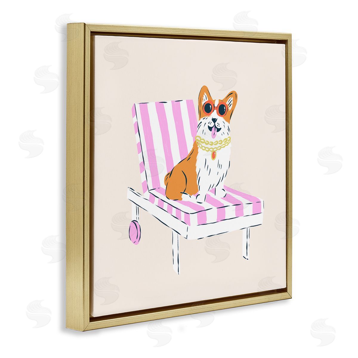 Krissy Mast Corgi in Lounge Chair Canvas Wall Art Print