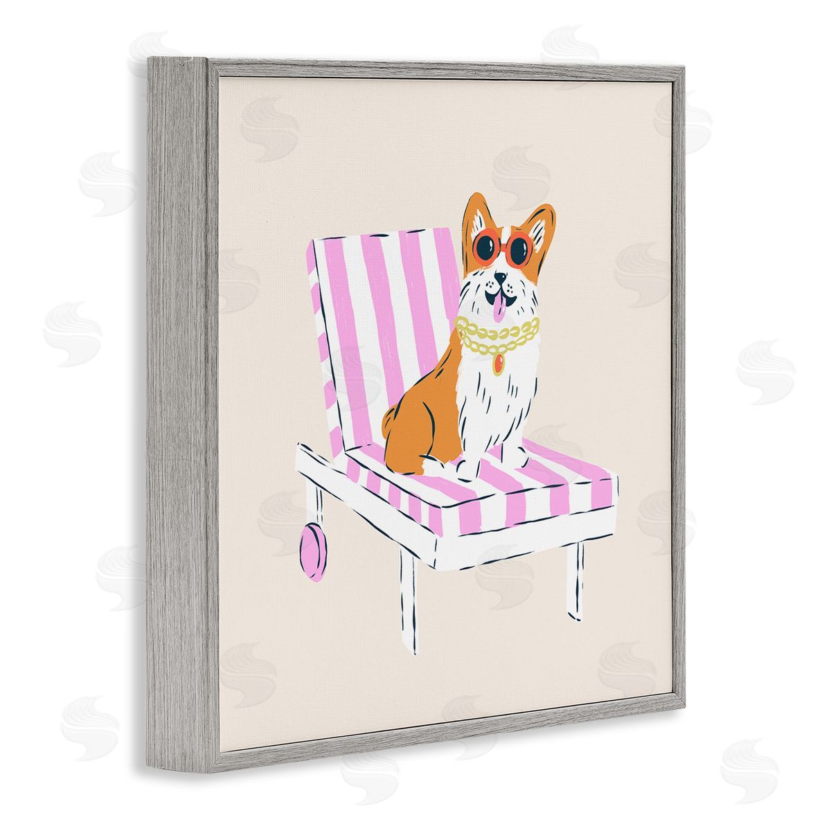 Krissy Mast Corgi in Lounge Chair Canvas Wall Art Print