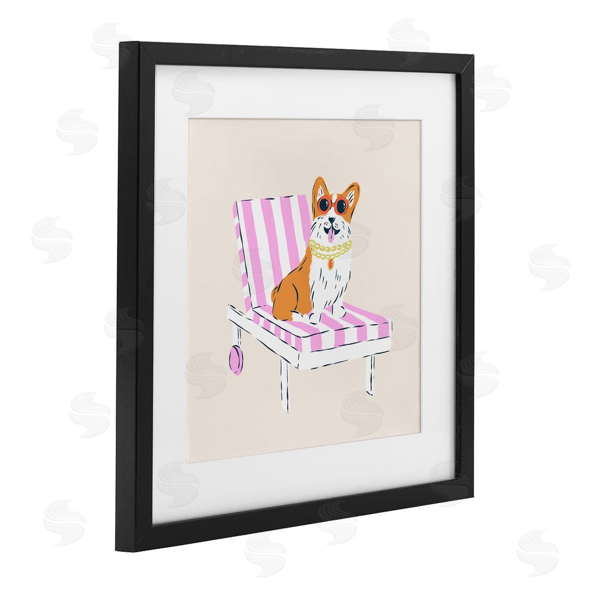 Krissy Mast Corgi in Lounge Chair Canvas Wall Art Print