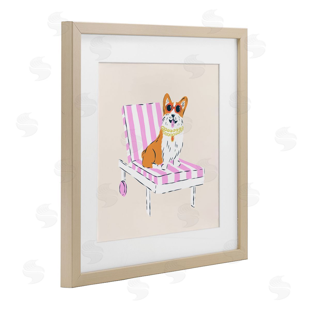 Krissy Mast Corgi in Lounge Chair Canvas Wall Art Print