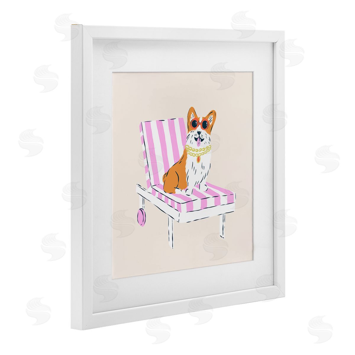 Krissy Mast Corgi in Lounge Chair Canvas Wall Art Print
