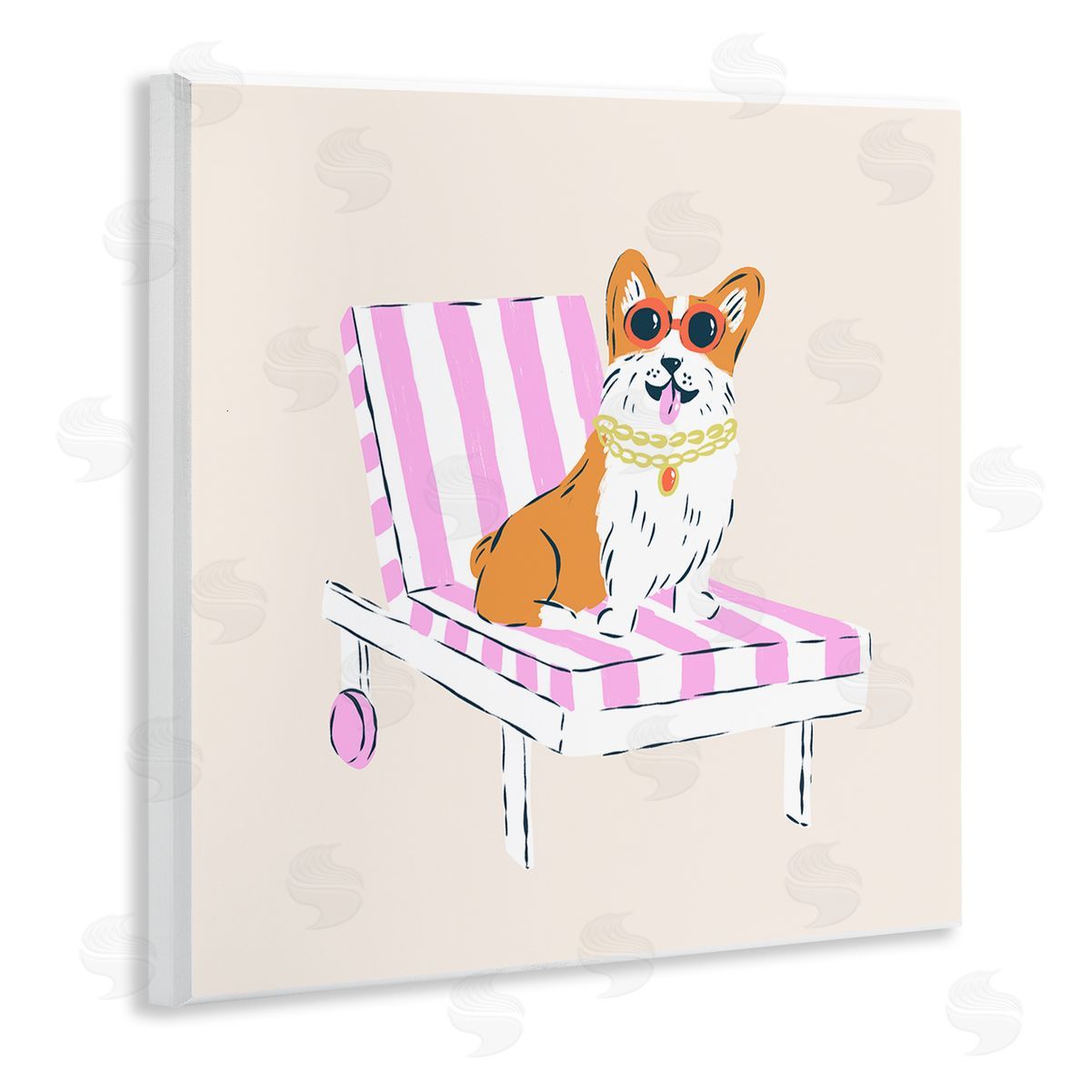 Krissy Mast Corgi in Lounge Chair Canvas Wall Art Print