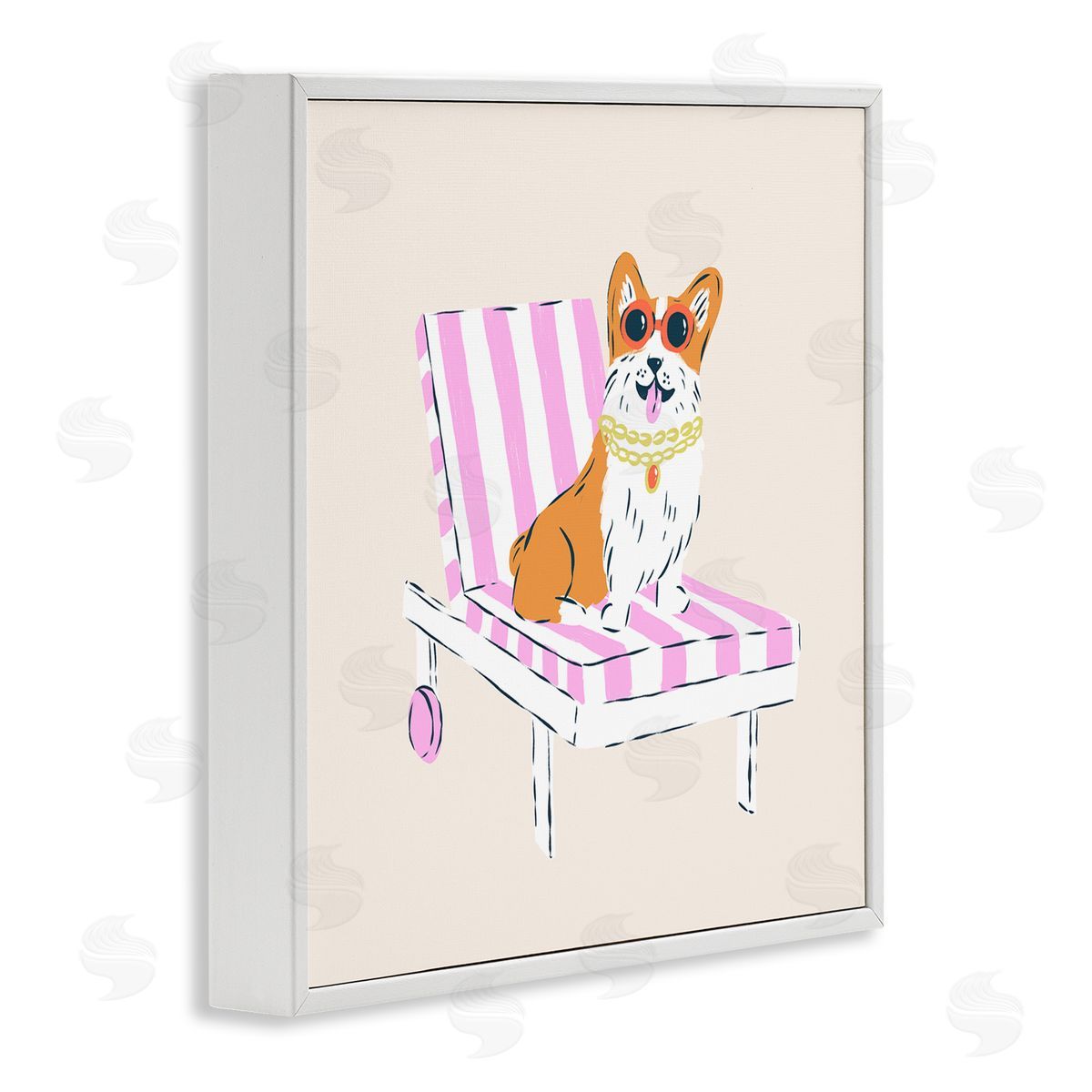 Krissy Mast Corgi in Lounge Chair Canvas Wall Art Print