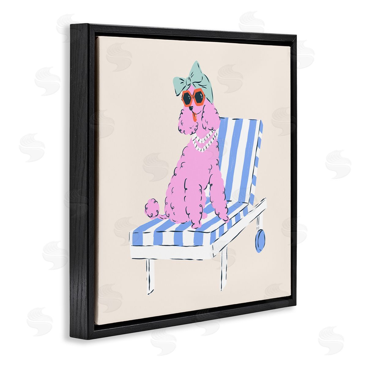 Krissy Mast Trendy Poodle Lounge Chair Canvas Wall Art Print