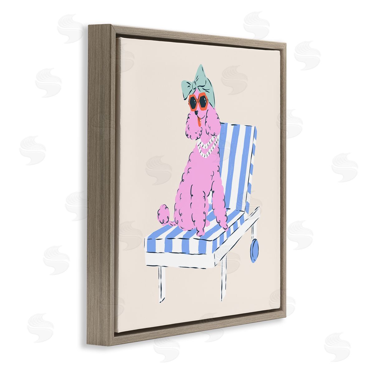 Krissy Mast Trendy Poodle Lounge Chair Canvas Wall Art Print