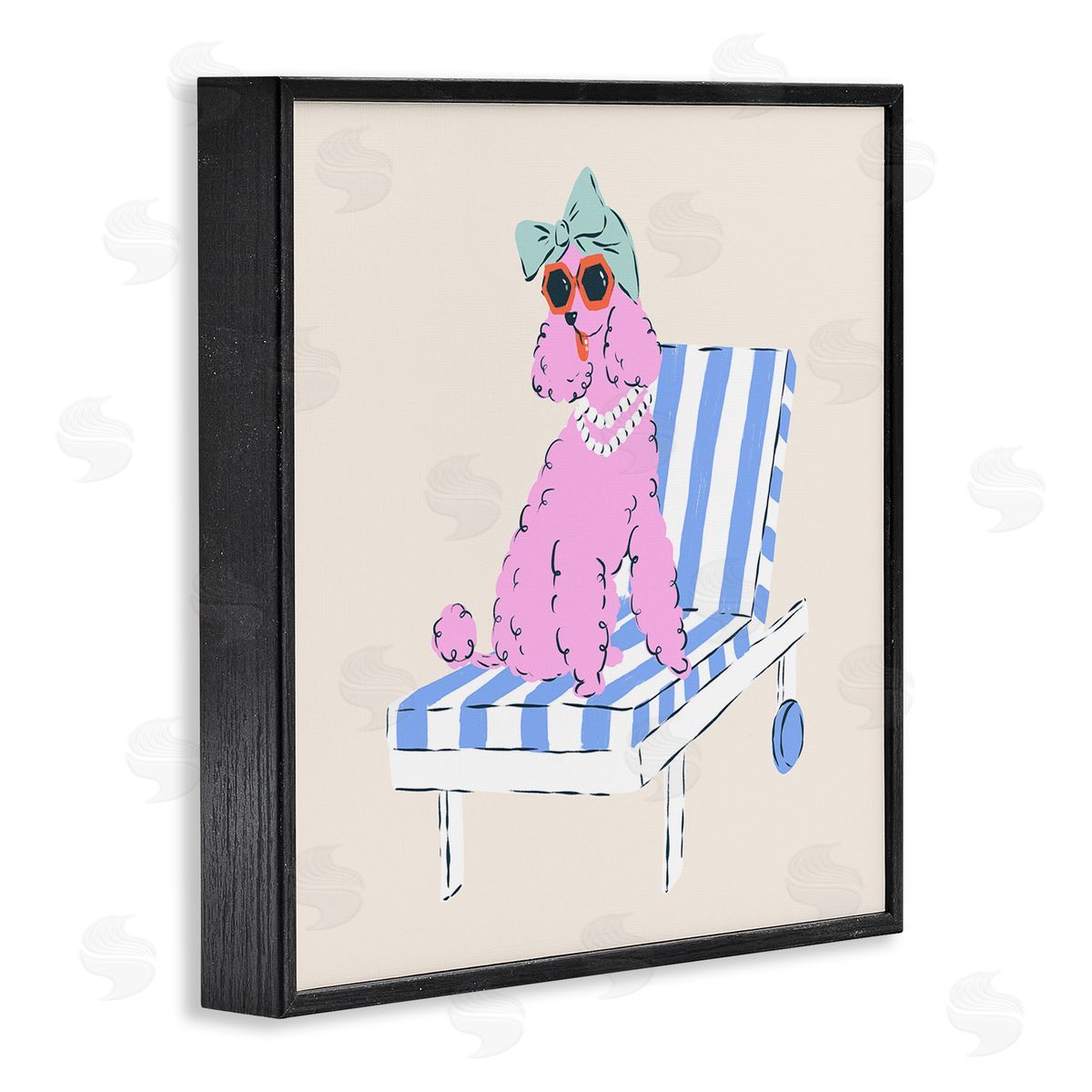 Krissy Mast Trendy Poodle Lounge Chair Canvas Wall Art Print