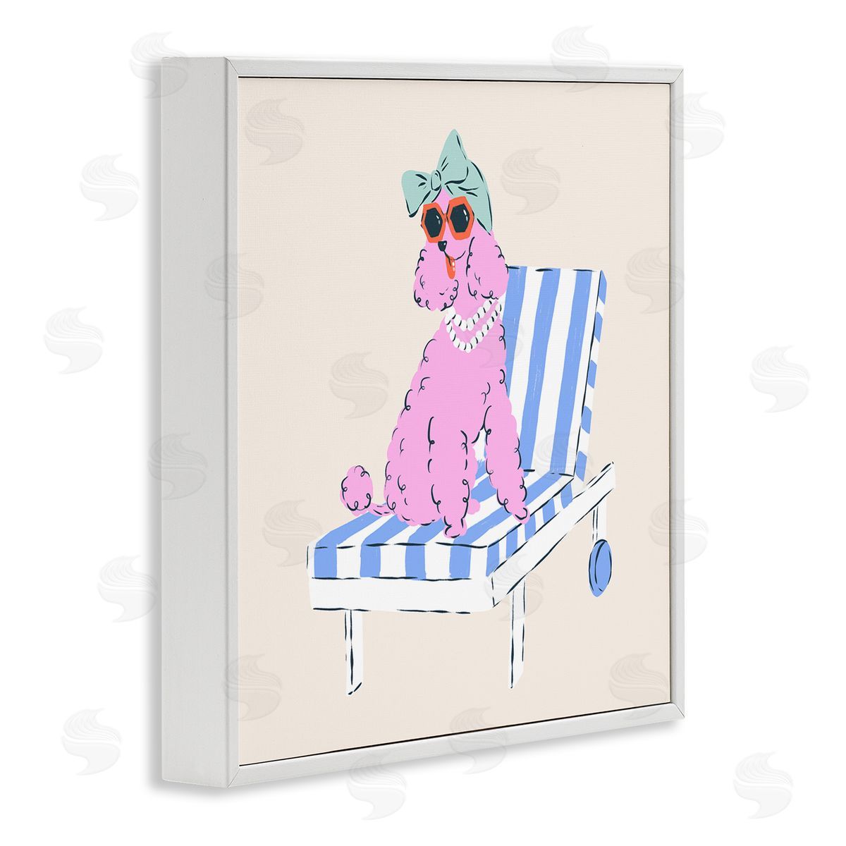Krissy Mast Trendy Poodle Lounge Chair Canvas Wall Art Print