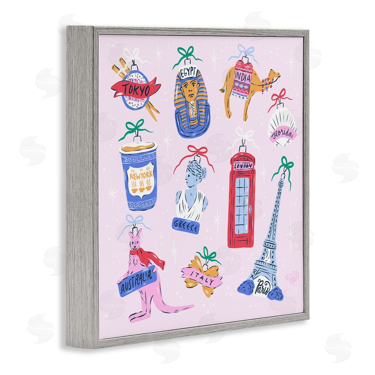 Krissy Mast Global Travel Ornaments Canvas Wall Art Print