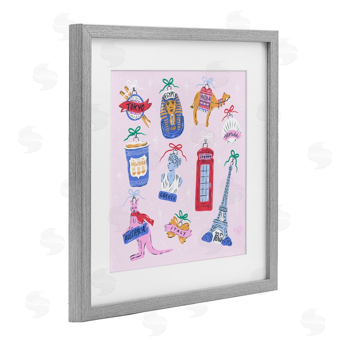 Krissy Mast Global Travel Ornaments Canvas Wall Art Print
