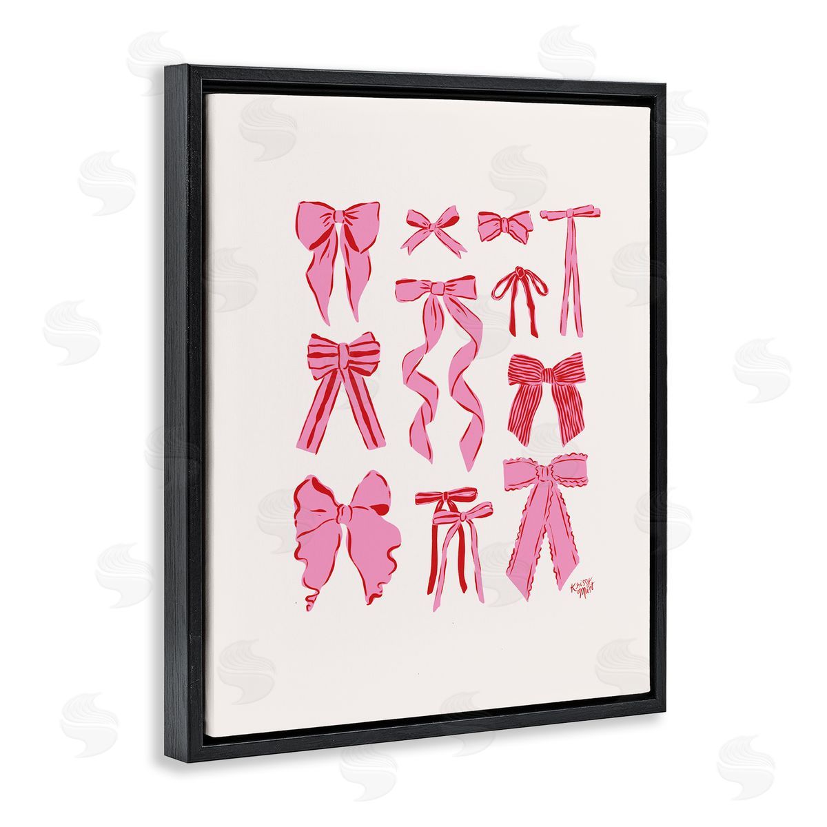 Krissy Mast Simple Red And Pink Bows Canvas Wall Art Print