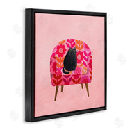 Planet Cat by Angie Rozelaar | Cat on Retro Floral Chair