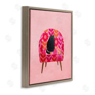 Planet Cat by Angie Rozelaar | Cat on Retro Floral Chair