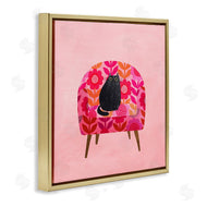 Planet Cat by Angie Rozelaar | Cat on Retro Floral Chair