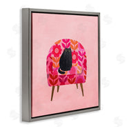 Planet Cat by Angie Rozelaar | Cat on Retro Floral Chair