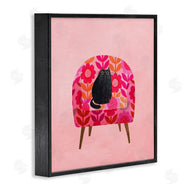 Planet Cat by Angie Rozelaar | Cat on Retro Floral Chair