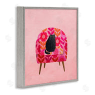 Planet Cat by Angie Rozelaar | Cat on Retro Floral Chair