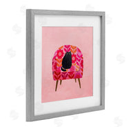 Planet Cat by Angie Rozelaar | Cat on Retro Floral Chair