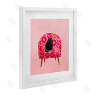 Planet Cat by Angie Rozelaar | Cat on Retro Floral Chair