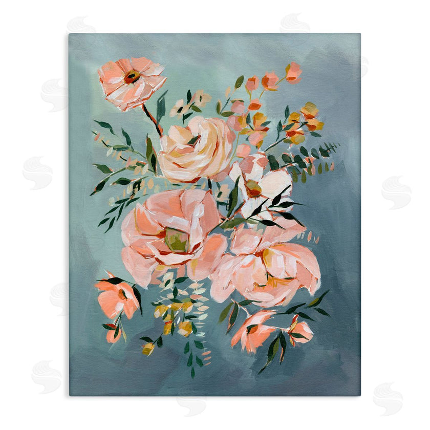 Annie Quigley | Brushed Roses on Blue