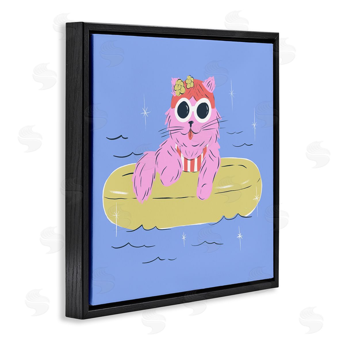 Krissy Mast Summer Pool Float Cat Canvas Wall Art Print