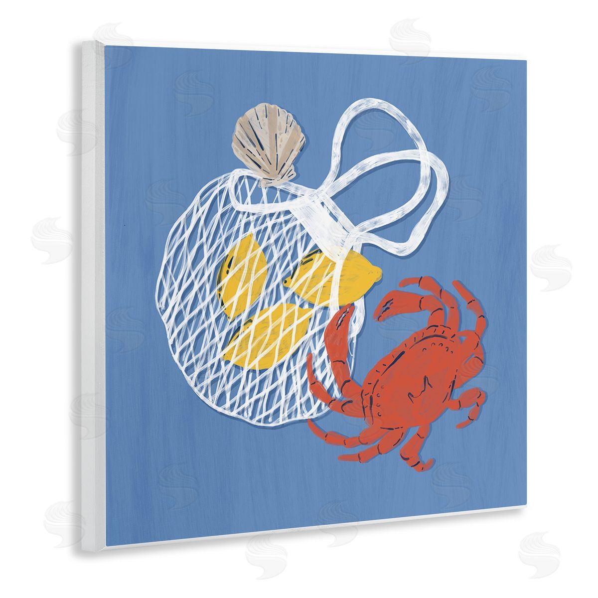 Krissy Mast Nautical Crab & Lemons Canvas Wall Art Print